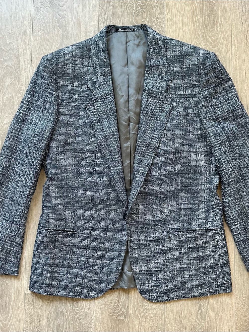 Vintage MANI by Giorgio Armani Gray Textured Plaid Sport Coat Size 38R 40R